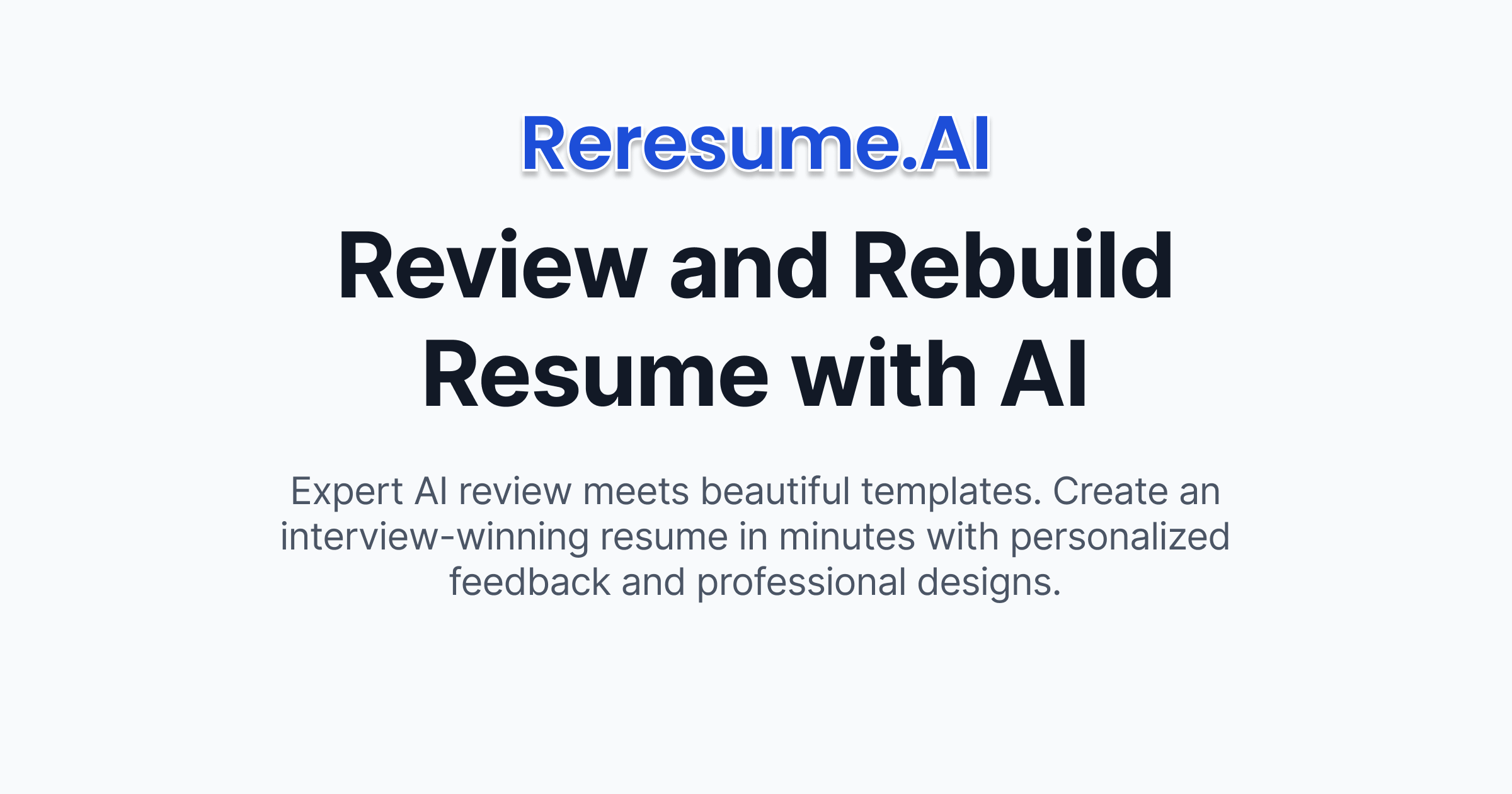 ReResume AI powered resume platform - Reresume Og 